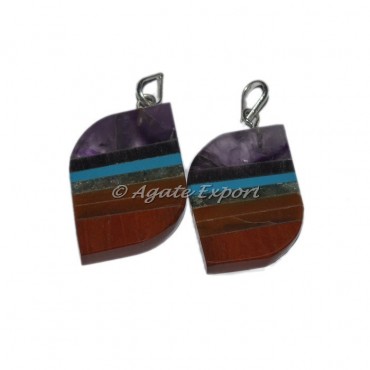Bonded 7 Chakra Parallelogram Pendants