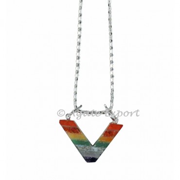 Chakra Bonded V Shape Healing Necklace