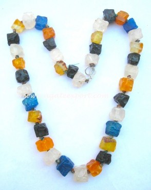 Mix Onyx Color Square Hand Made Necklace.