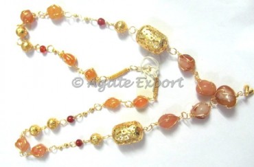 Akik Cage Tumbled Necklace