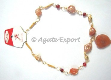 Akik Tumbled Necklace with AkikHeart