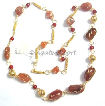 Akik Tumbled Stone Necklace