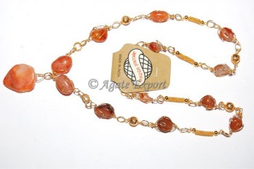 Red Carnelian Wire Wrap Mala
