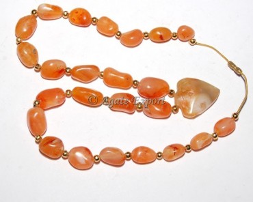 Red Carnelian Necklace with brass