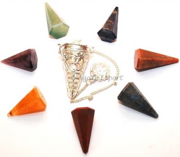 Triquetra Chakra Cage Pendulum 6 Faceted Cones