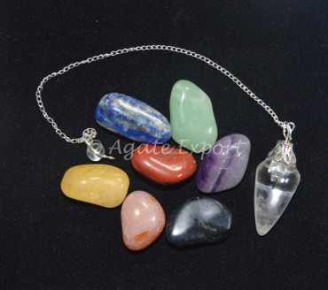Chakra Kit With Crystals Pendulum