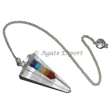 Crystal Quartz With Chakra Rocket Pendulum