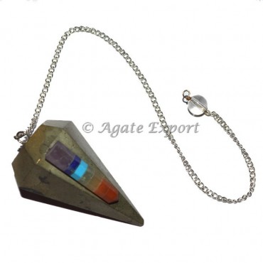 Pyrite With Seven Chakra Rocket Pendulum