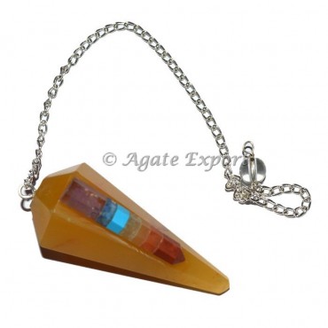 Golden Quartz 7 Chakra Rocket Pendulum