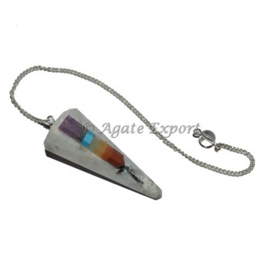 Rianbow Moonstone 7 Chakra Rocket Pendulum