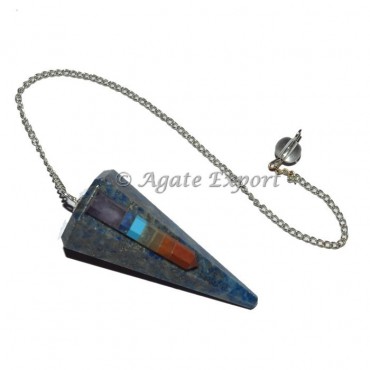 Lapis Lazuli 6 Faceted Chakra Rocket Pendulum