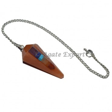 Peach Aventurine Seven Chakra Rocket Pendulum