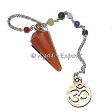 Peach Aventurine 12faceted Chakra Beads Pendulums