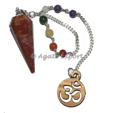 Red Jasper 12 faceted Chakra Beads Pendulums
