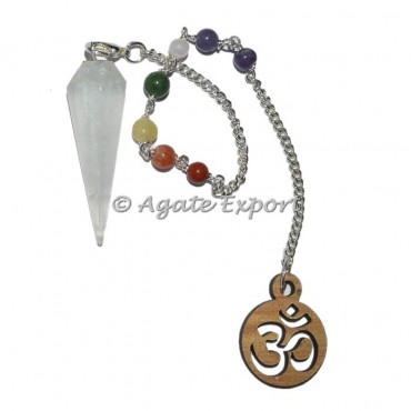 Selenite 12 Faceted Chakra Beads Pendulums