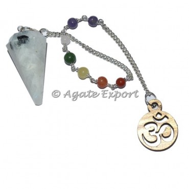 Rainbow Moonstone 12 Faceted Chakra Beads Pendulums
