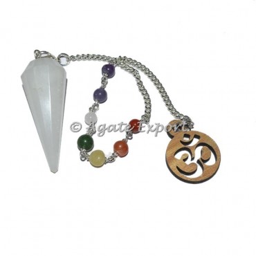 White Selenite Chakra Beads Pendulums