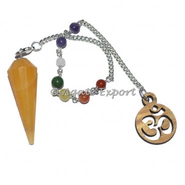 Yellow Aventurine 12 Faceted Chakra Beads Pendulums