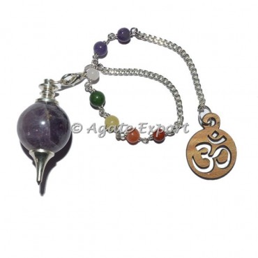 Amethyst Ball Chakra Beads Pendulums