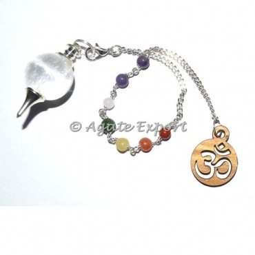 Crystal Quartz Ball Chakra Beads Pendulums