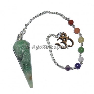 Green Aventurine 12 Faceted Chakra Beads Pendulums