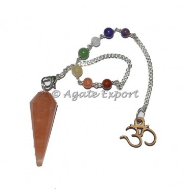 Aventurine 12 Faceted Chakra Beads Pendulums with Om