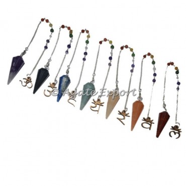 12 Faceted Charka Sanskrit Pendulums Set