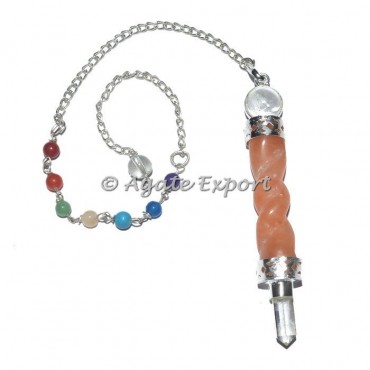 Peach Aventurine Spiral Chakra 3pcs Pendulums