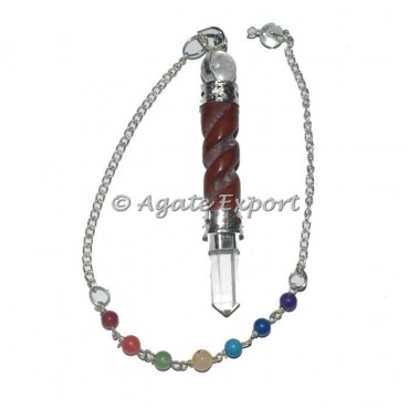 Red Jasper Spiral Chakra 3pcs Pendulums