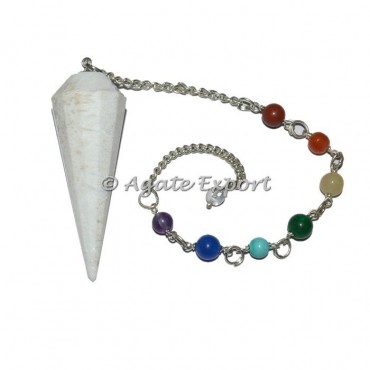 Scolecite 12 faceted Chakra Beads Pendulums