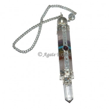 Rose Quartz 7 Chakra Bonded Chakra 3 Pcs Pendulum