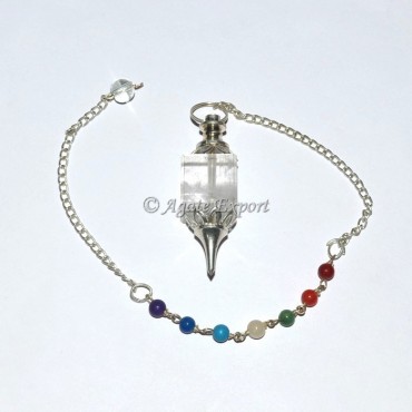 Crystal Quartz Cube Chakra Pendulums