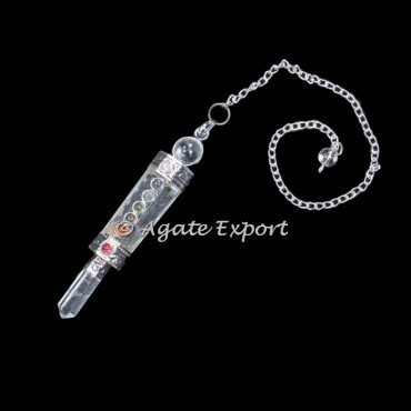 Crystal Quartz Chakra 3 Pcs Pendulum