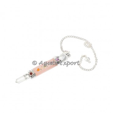 Rose Quartz Chakra 3 Pcs Pendulum
