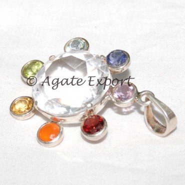 Crystal Seven Chakra Pendants 925 Silver