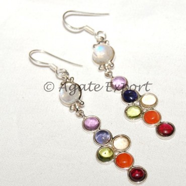 Seven Chakra 925 Silver Earrings