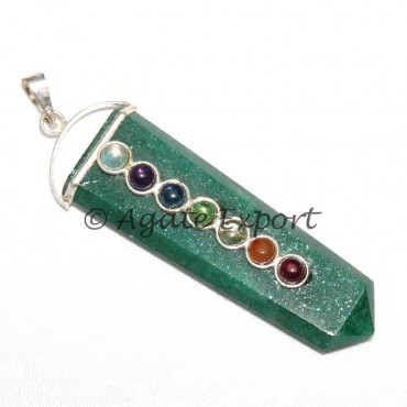 Green Jade 925 Silver Chakra Pendants
