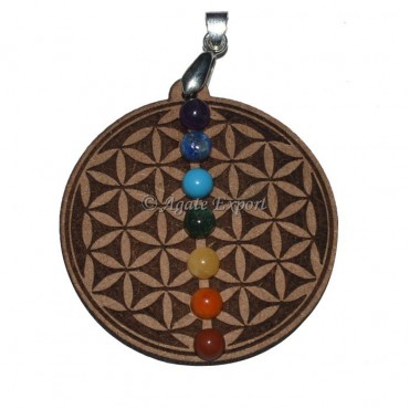 Flower Of life Chakra Pendant With 7 Chakra Stone