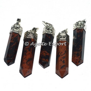 Mahogany Obsidian Cap Pencil Pendants