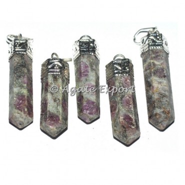 Crystal Ruby Cap Pencil Pendants