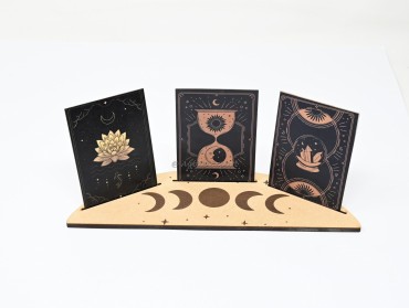 Dark Moon Phases Engraved Card Holder