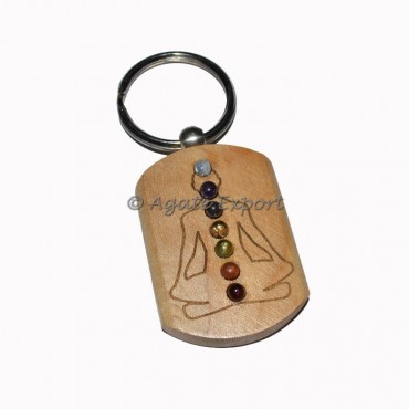 Engraved Buddha Keychain With Chakra Cabs