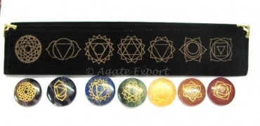 Chaka Disc Set With Chakra Symbol Pouch