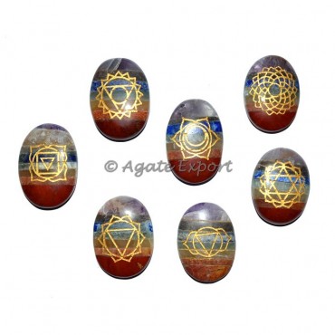 Engraved Bonded Chakra Oval Set