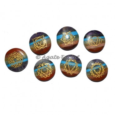 Engraved Bonded Chakra Oval Set