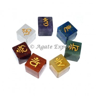 Seven Chakra Cube Engraved Sanskrit Set