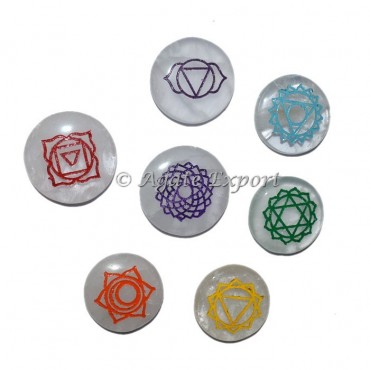 Seven Chakra Engraved Crystals Set