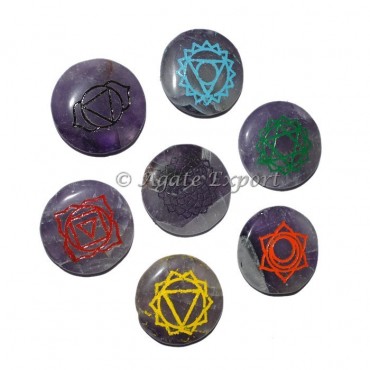 Amethyst 7 Chakr Disc Set