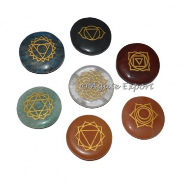 Engraved Chakra Set With Crystal