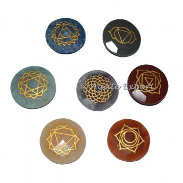 Faceted Engraved Chakra Disc Set